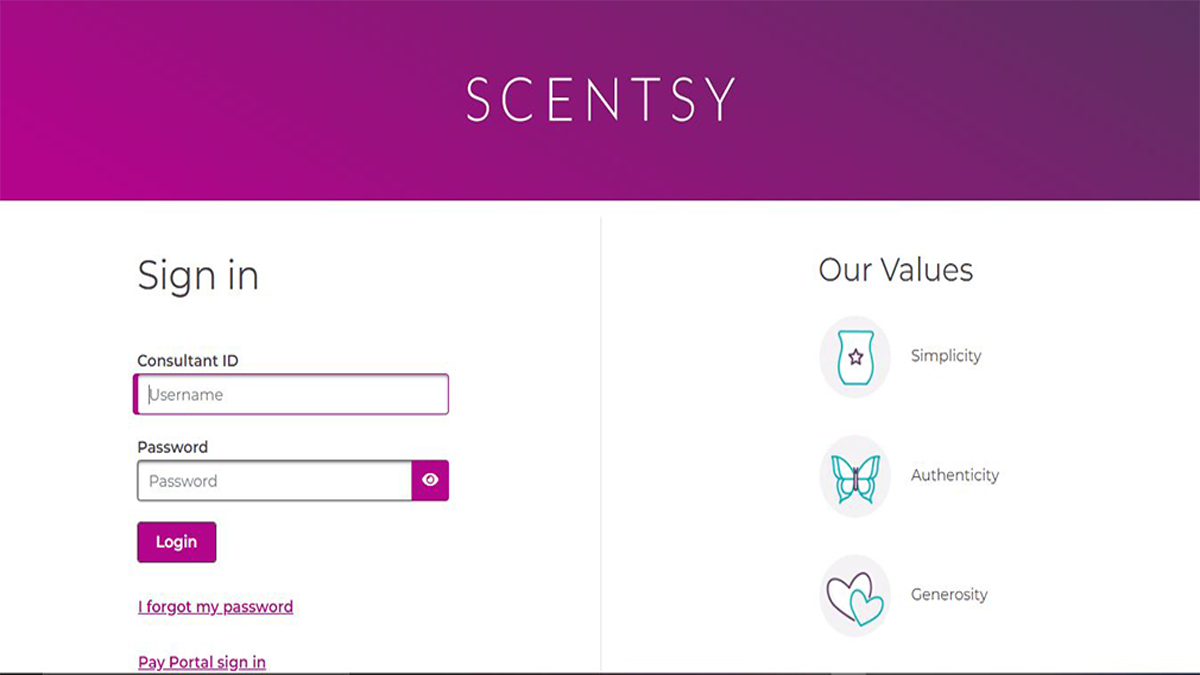 Scentsy Workstation - Login to Your Consultant Workstation