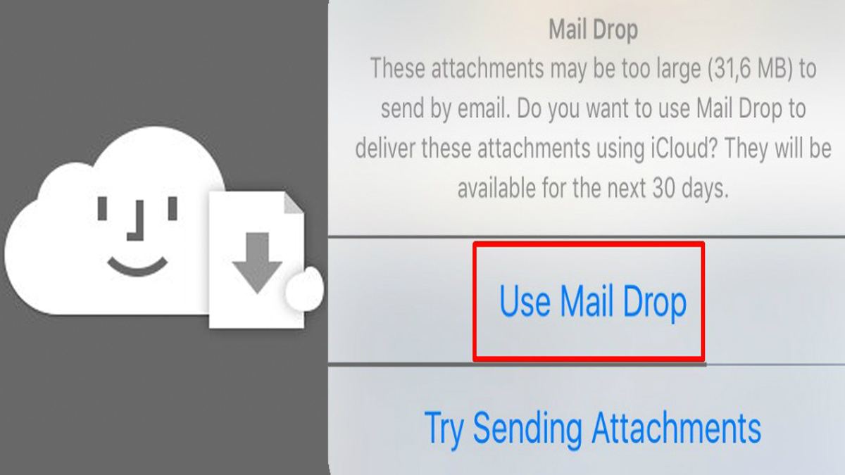 iPhone Mail Drop - Upload Large Attachments to iCloud