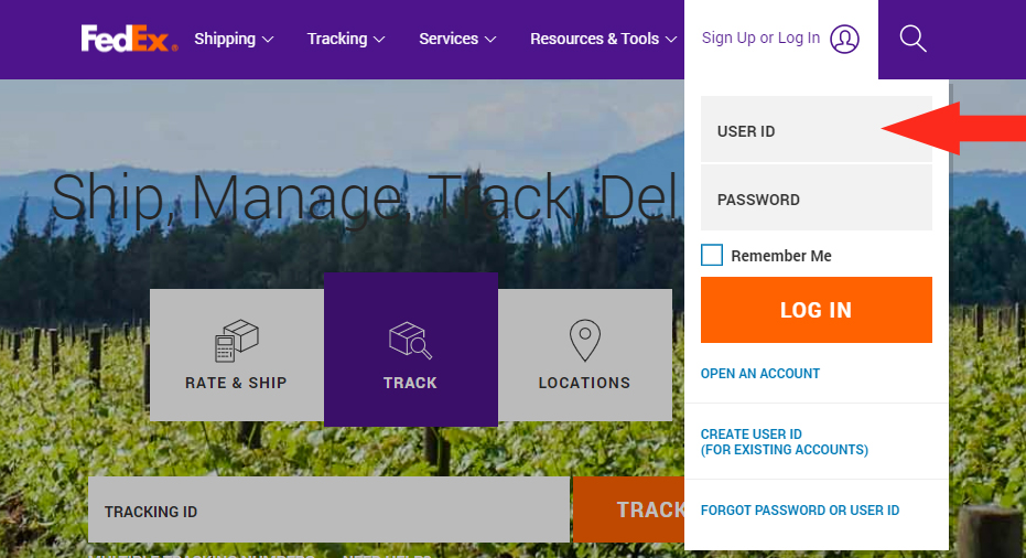 Recover Forgotten FedEx User ID And Password